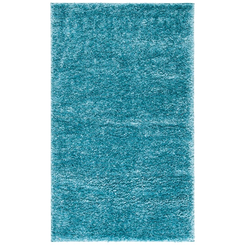 SAFAVIEH August Shag Solid 1.2-inch Thick Area Rug - 2'3" x 4' - Turquoise - Rectangle