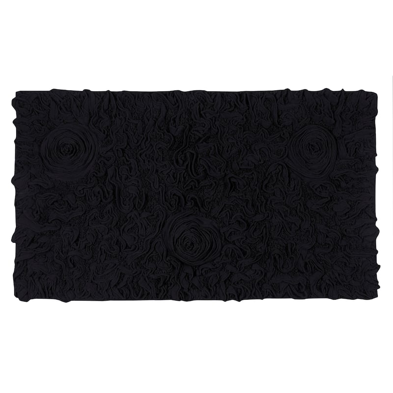 Bell Flower Bathroom Rug, Cotton Soft, Water Absorbent Bath Rug, Non Slip Shower Rug Machine Washable 24"x40" Rectangle