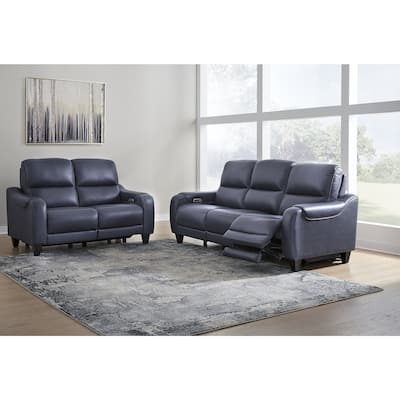 Signature Design by Ashley Mercomatic Blue 2-Piece Upholstery Package - 85.25" W x 39.75" D x 42" H