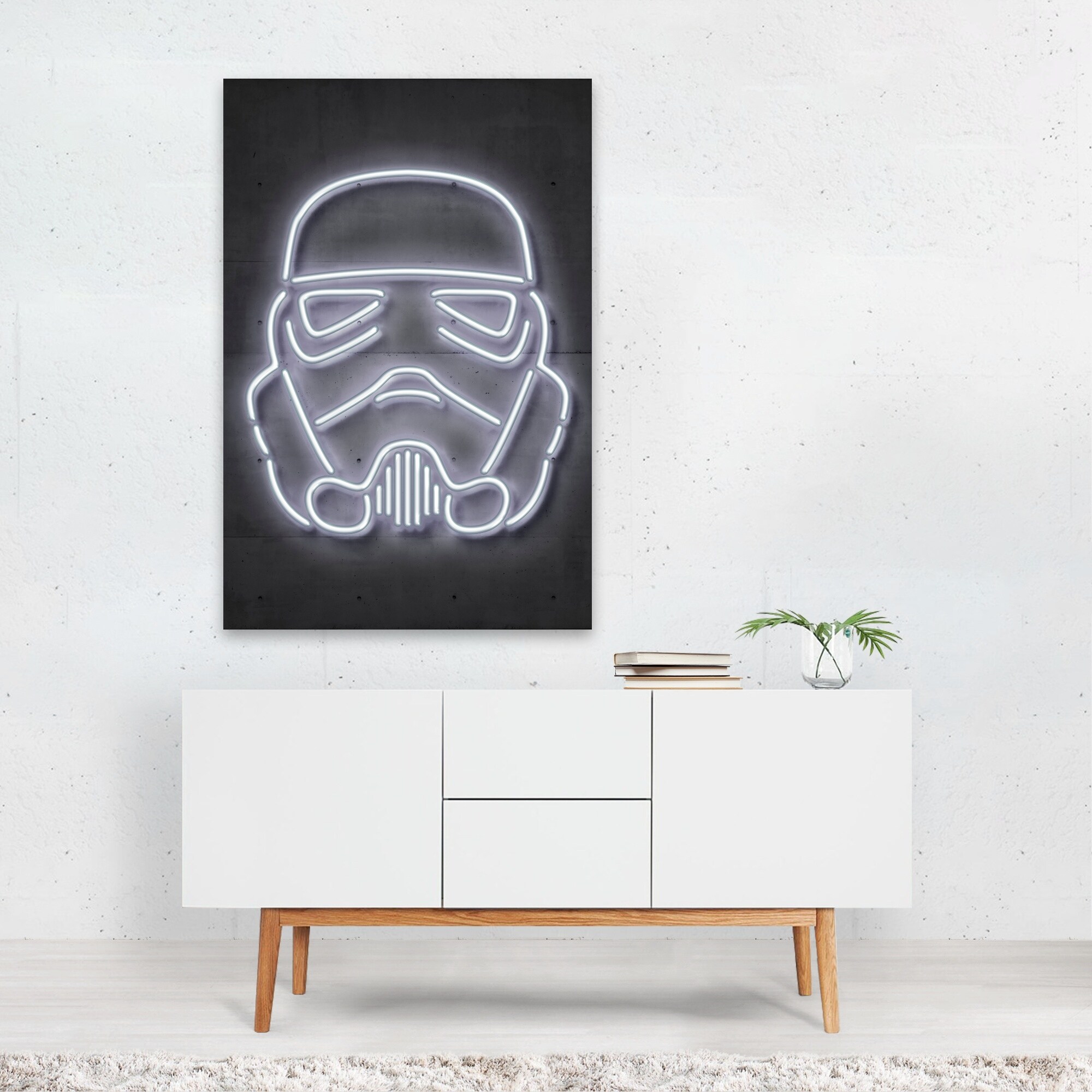 Shop Neon Star Wars Stormtrooper Street Art Unframed Wall Art