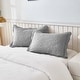 preview thumbnail 37 of 39, MarCielo 2-Piece 100% Cotton Embroidered Quilted Pillow Shams Noble Grey - King