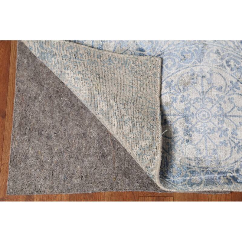 Handmade Wool & Silk Geometric Abstract Indian Area Rug - 8'5"x 11'4"