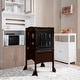 preview thumbnail 34 of 61, Kids Wooden Kitchen Step Stool with Safety Rails and Anti-Slip Mat, Kids Countertop Step Stools for Kids Espresso