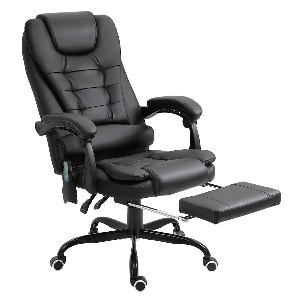 7 Point Vibration Massage Office Chair High Back Recliner with Lumbar Support Footrest, Tilt and Height Adjustable, for Office