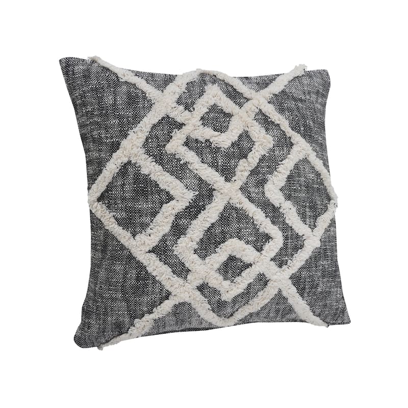 Sevita Tufted Geometric Diamond Modern Throw Pillow