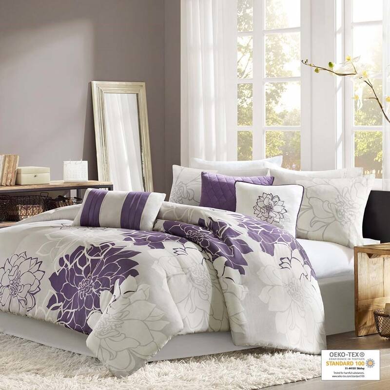 GDF Studio - Lola Printed Cotton Sateen Comforter Set with Decorative Pillows