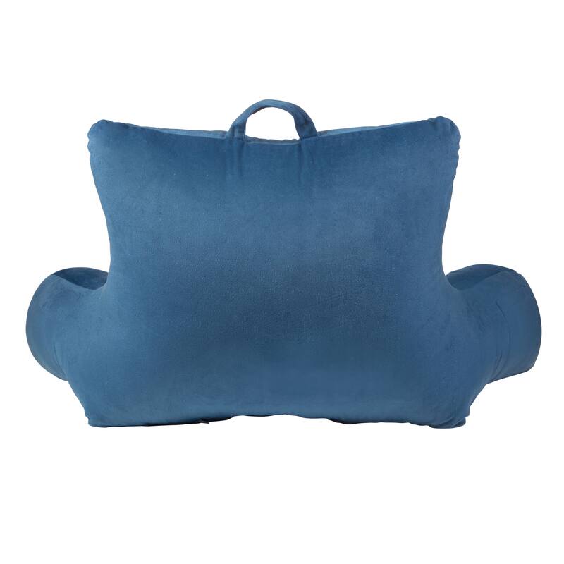 Klear Vu Velour Bed Rest Back Support Pillow with Pocket and Handle