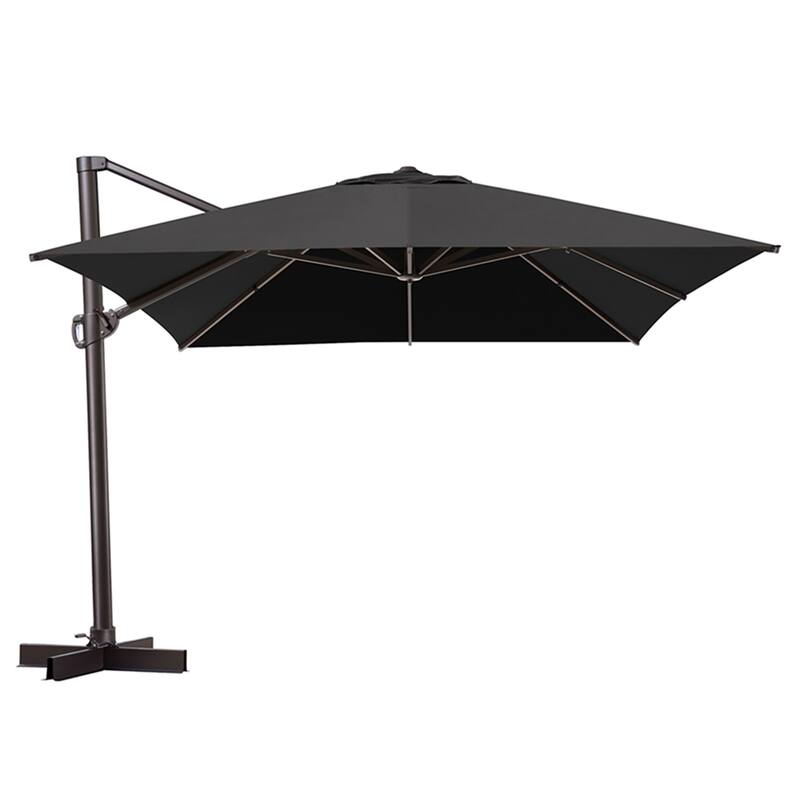 10x13FT Patio Cantilever Umbrella Outdoor Offset Umbrella 360-Degree Rotation with No Base