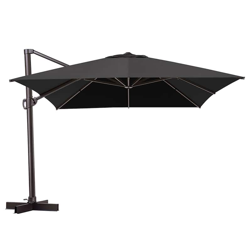 Pellebant 10x13 FT Patio Cantilever Umbrella Outdoor Offset Umbrella with No Base - Black