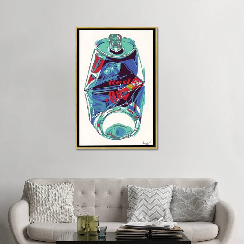 iCanvas "Crashed Red Bull Can" by Vitali Komarov Framed Canvas Print