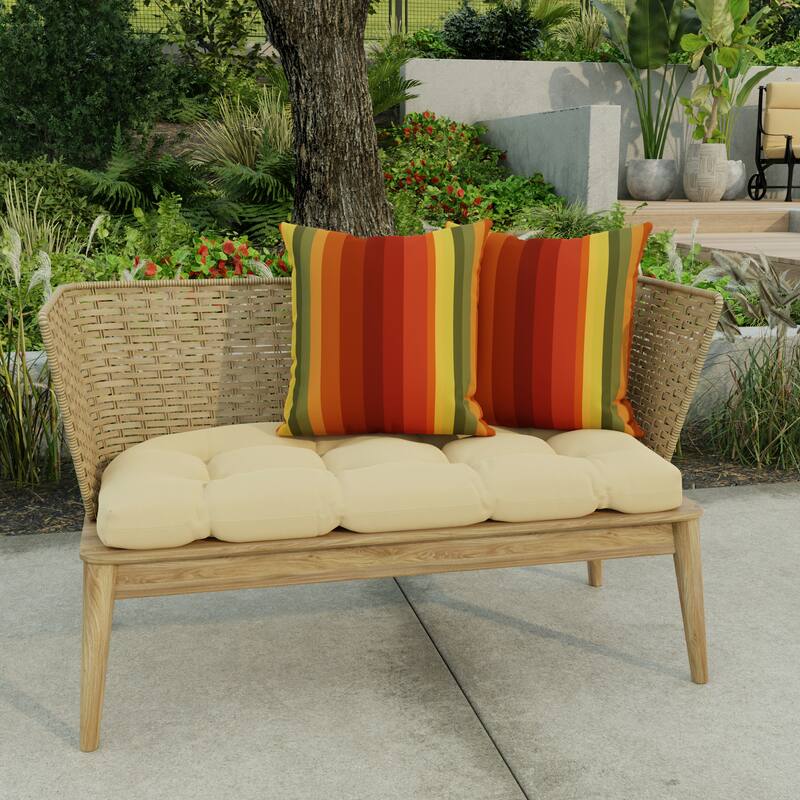 16" x 16" Outdoor Throw Pillow - Set of 2 - 16'' L x 16'' W x 4'' H - Islip Cayenne