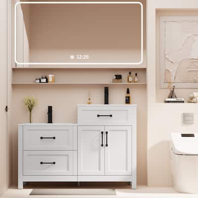 48" Bathroom Cabinet Double Basin Combination Parent-child Wash Basin