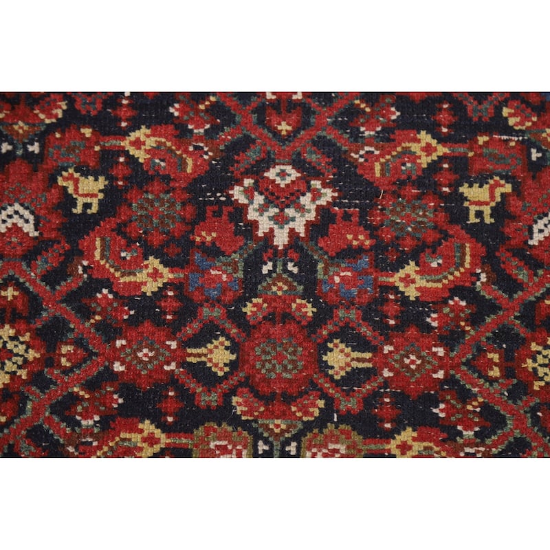 Pre-1900 Antique Bakhtiari Persian Runner Rug Handmade Wool Carpet - 3'4"x 15'8"