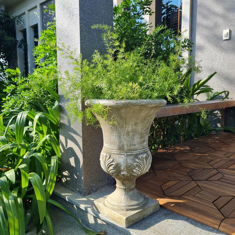 DreamPatio Fiberstone Urn Planter (21 inch H x 15 inch D) - 15"x15"xH21"