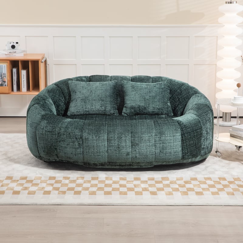 Emerald Modern 59" Chenille Loveseat Chaise Lounge Chair