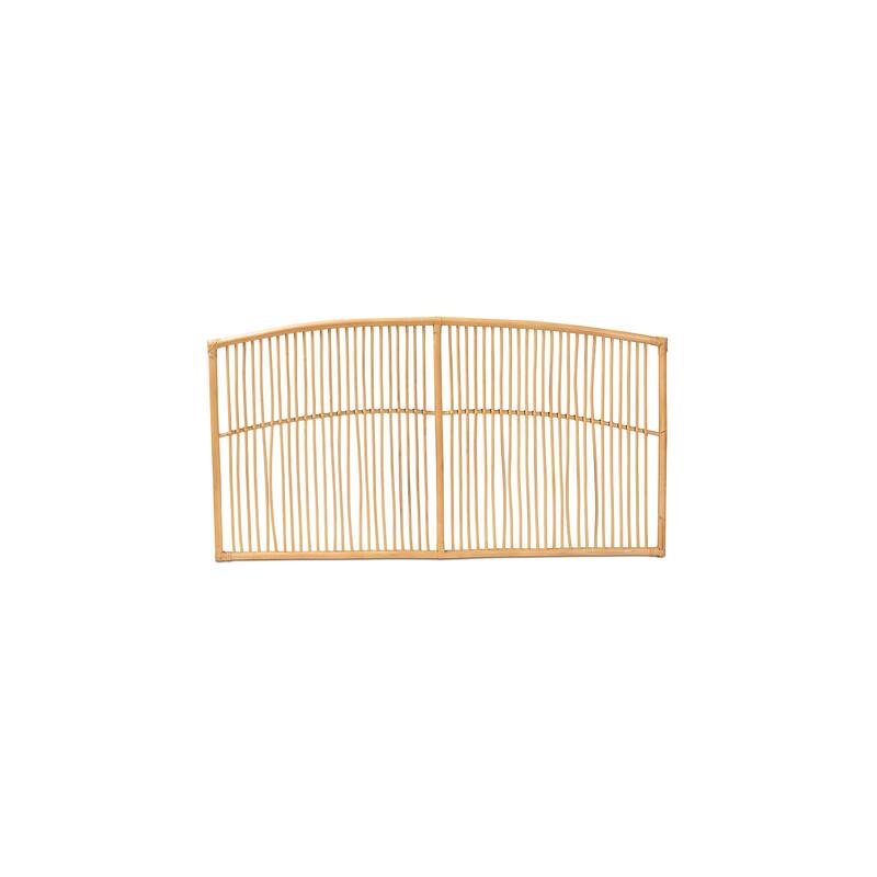 Rattan Headboard Wall Mount Modern Boho Bedroom Decor Natural Brown
