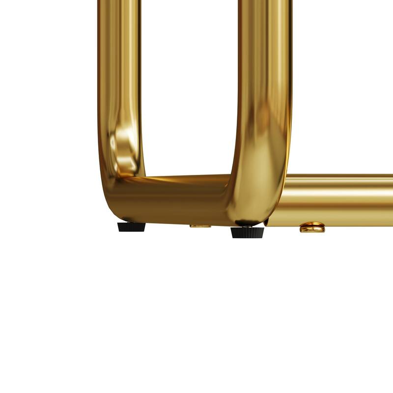 GDFStudio - Rosdale Minimalist Soft Plush Upholstered Dining Chair Set with Ergonomic Backrest and Golden Metal Legs, Set of 2