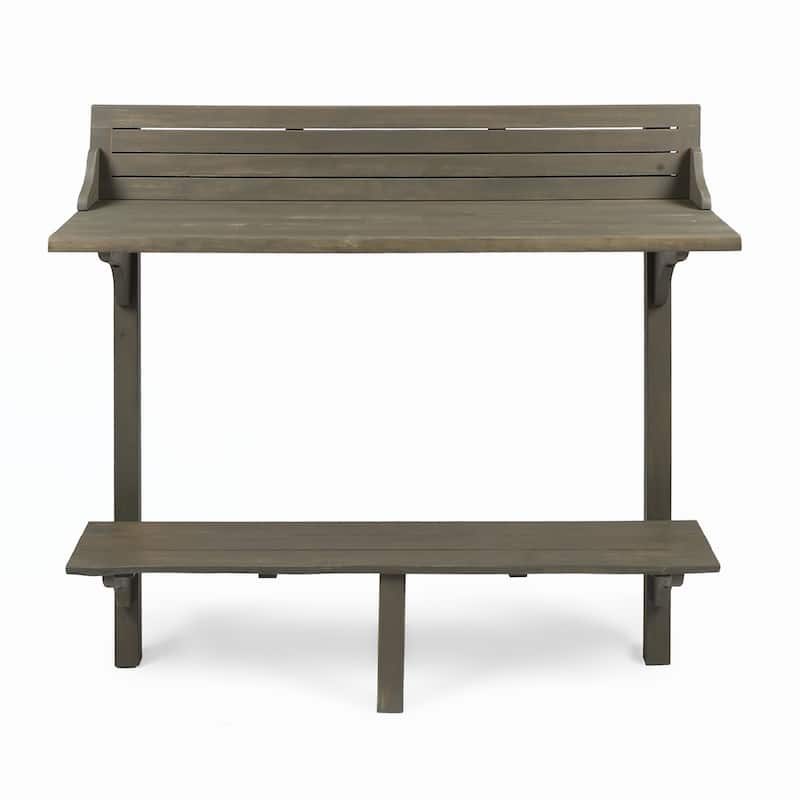 Outdoor Acacia Wood Balcony Bar Table