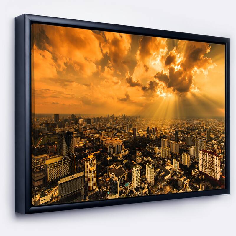 Designart "Light Shining Through Dark Clouds" Extra Large Framed Canvas