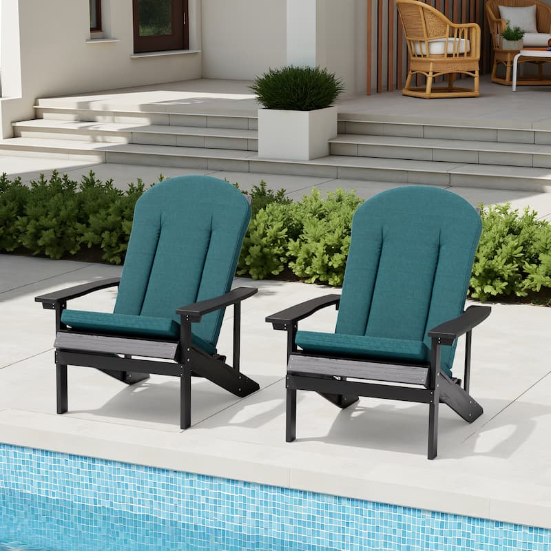 Pellebant Outdoor Adirondack Chairs Cushion High Back - MALACHITE - Set of 2