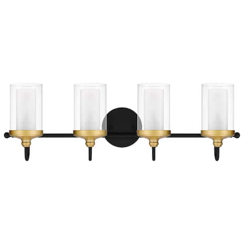 Rowland 4-Light Matte Black Vanity Light