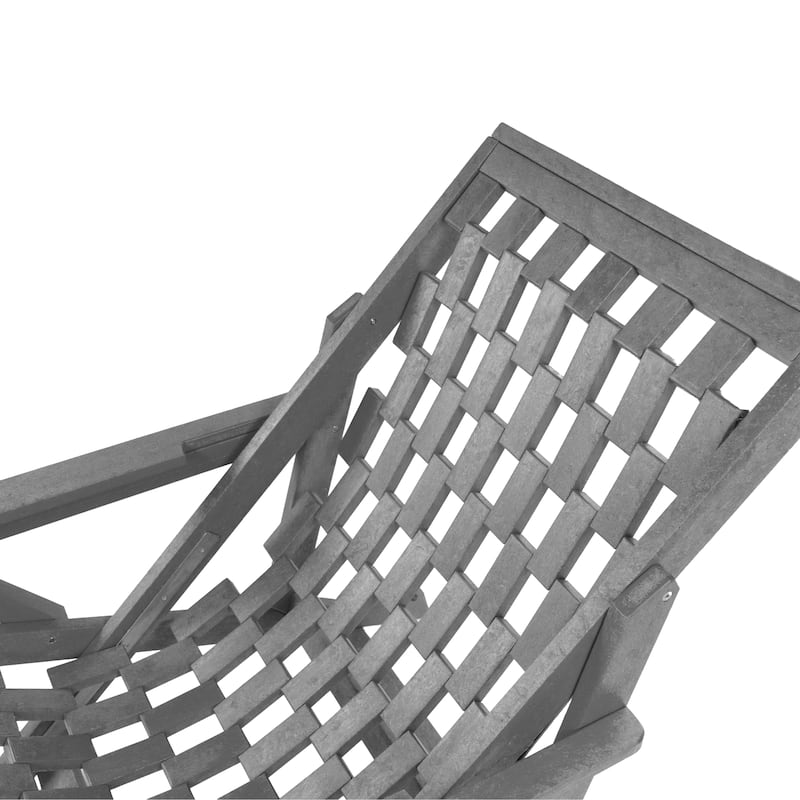 Aspen Fully Assembled All-Weather Outdoor Folding Lounge Chair and Table Set - 3-piece