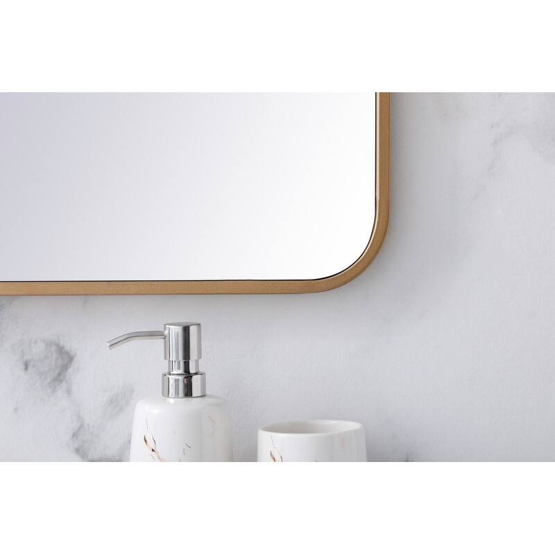 Ezra Soft Corner Metal Rectangular Mirror