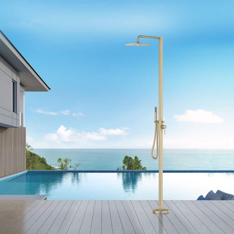 Rbrohant 84"H Stainless Steel Freestanding Outdoor Shower with Handshower