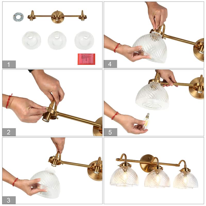 Draki Mid-century Modern Unique Bathroom Vanity Lights Dome Glass Crooked Vintage Armed Wall Sconce