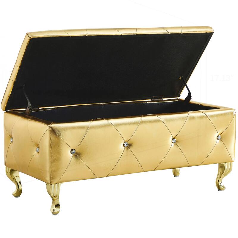 Upholstered Storage Ottoman Bench
