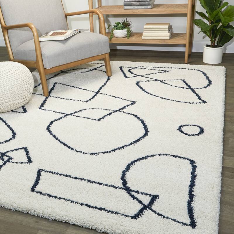 Pavel Abstract Geometric Shag Area Rug
