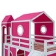 preview thumbnail 14 of 27, Playhouse Twin Size Loft Bed with Slide Pink Tent and Tower