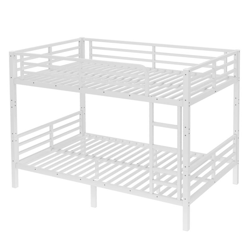 Full XL-over-Full XL Metal Bunk Bed with Noise Reduction and Under-Bed Storage