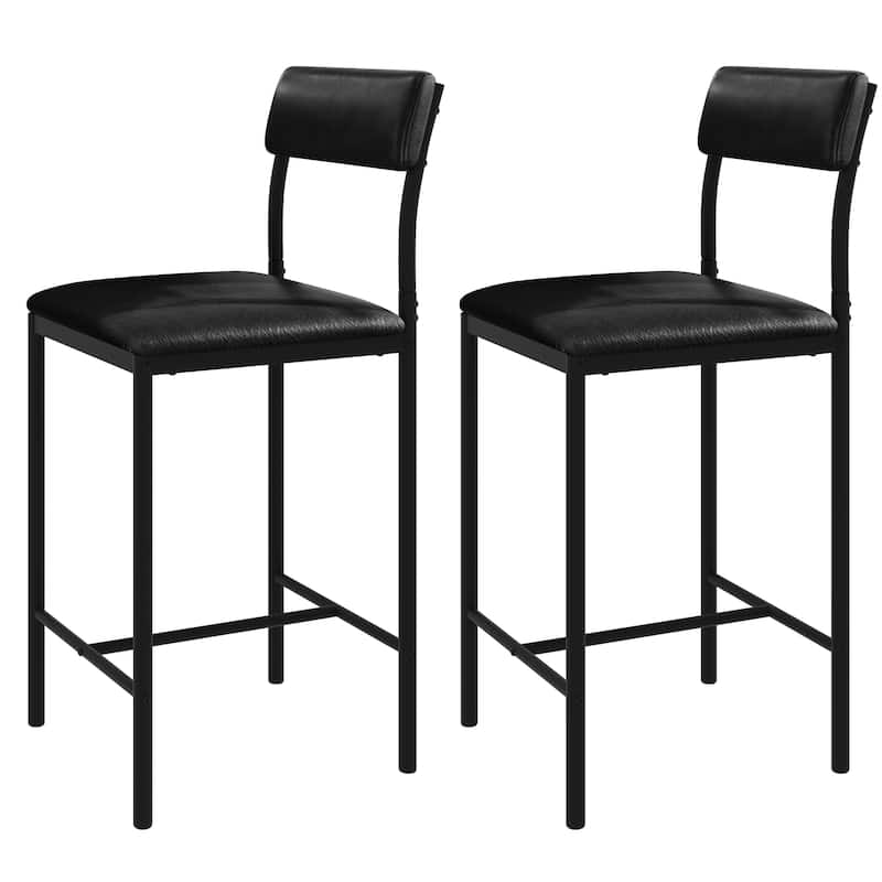 Moasis 37"H Bar Stools Set of 2 Counter Height Bar Stools with Footrest