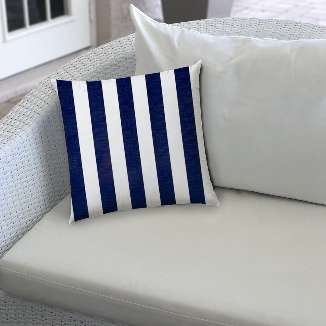 CABANA SMALL Navy Indoor Outdoor Pillow Sewn Closure N A