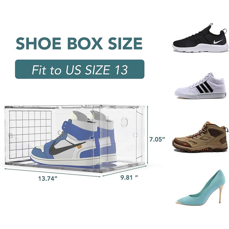 Foldable Storage Containe Plastic Shoe Storage Organizers Stackable Shoe Boxes Set