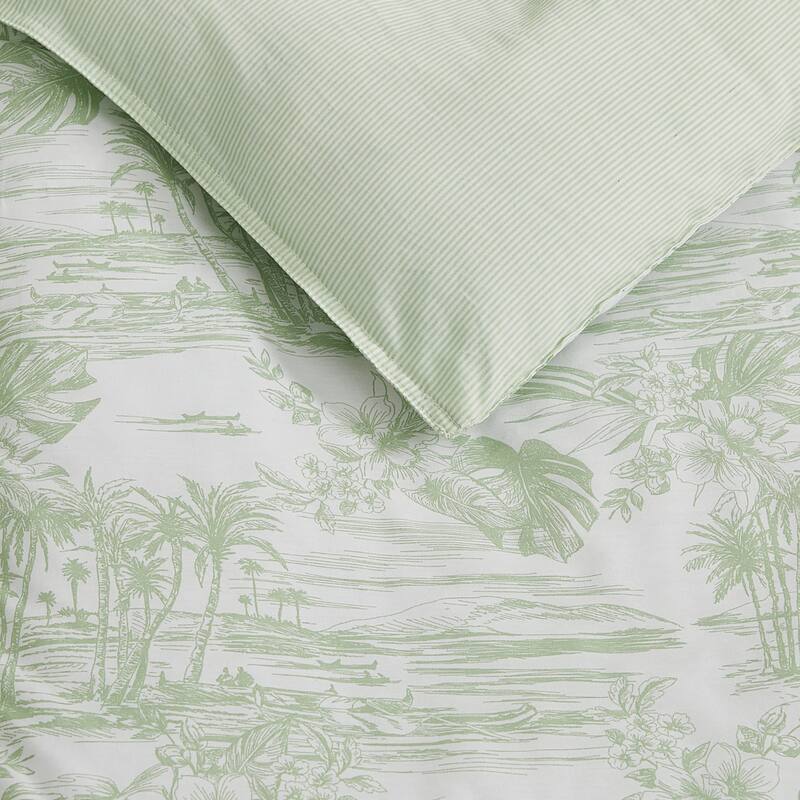 Tommy Bahama Beach Bluff Toile Cotton Green Comforter Set