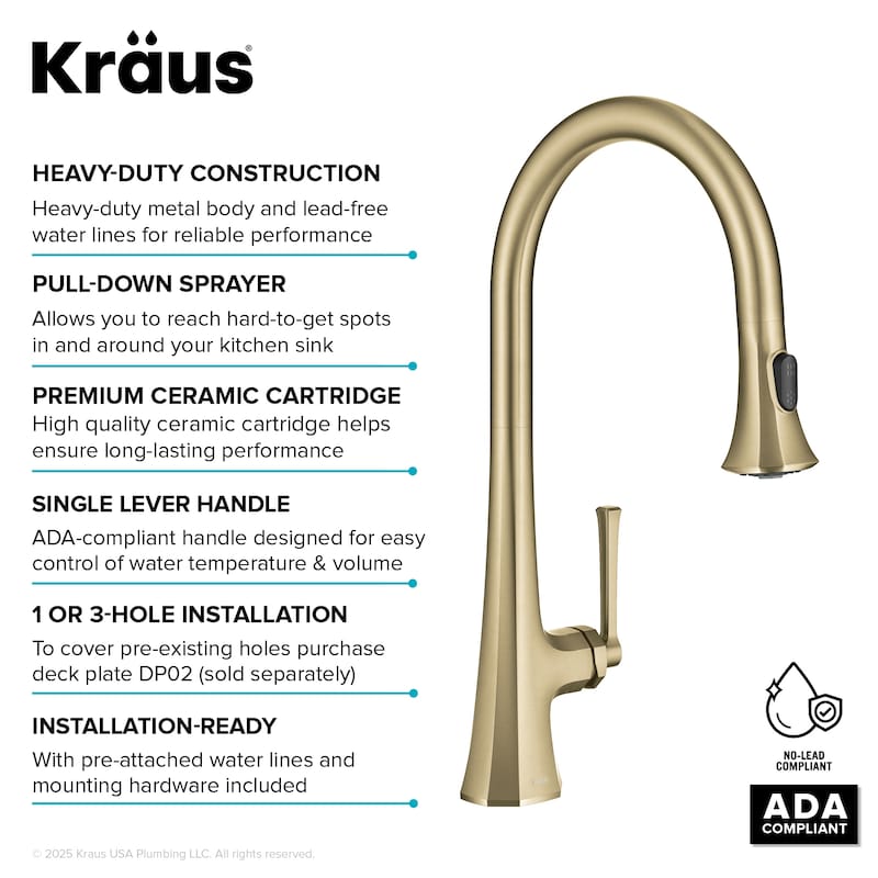 KRAUS Savan 2-Function Single Handle Pull Down Kitchen Faucet
