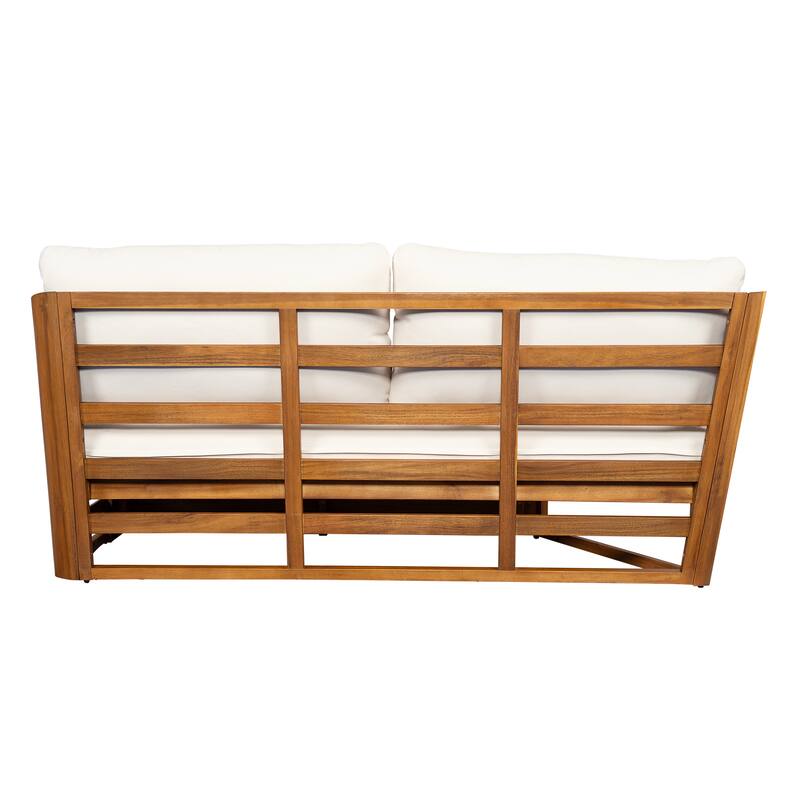 Christopher Knight Home - Drusilla Acacia Wood Patio V Sofa Set