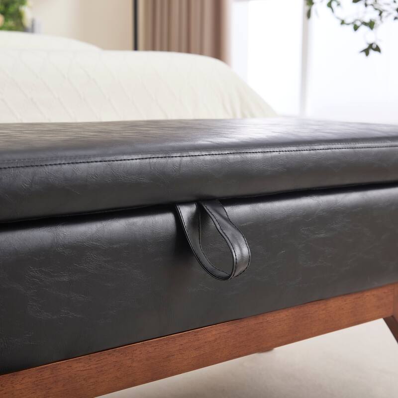 Teddy wool fabric, solid wood feet for solid weighing, and bed end stool with storage function