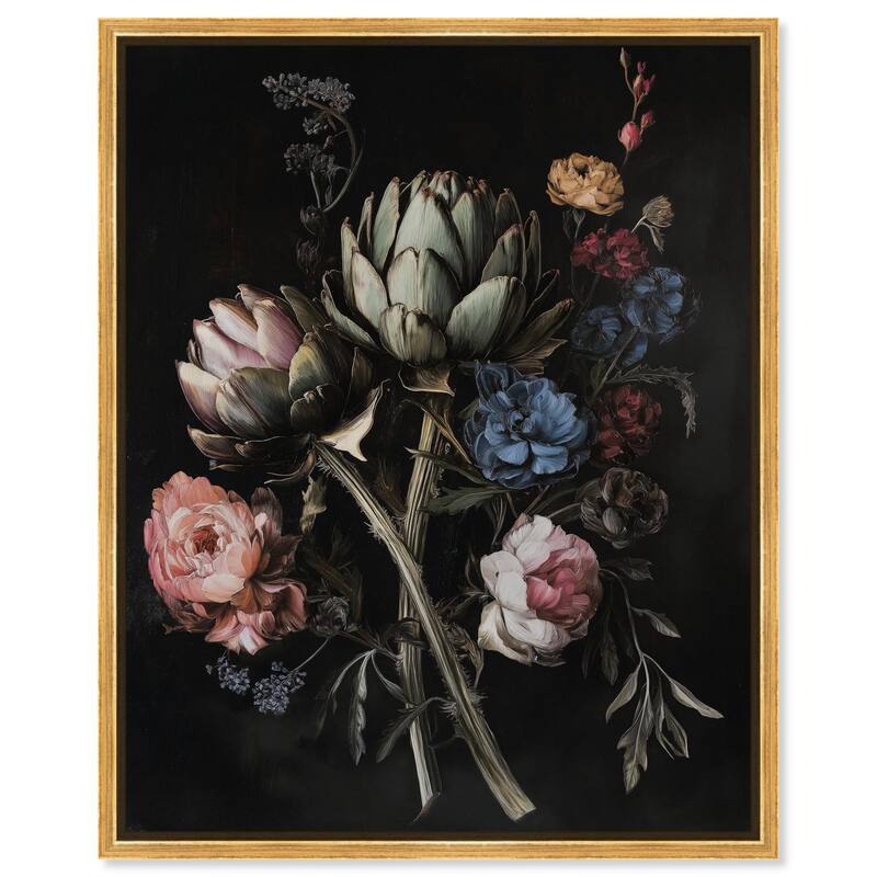 Moody Artichoke III Canvas by Art Remedy - 36" x 45" - Gold