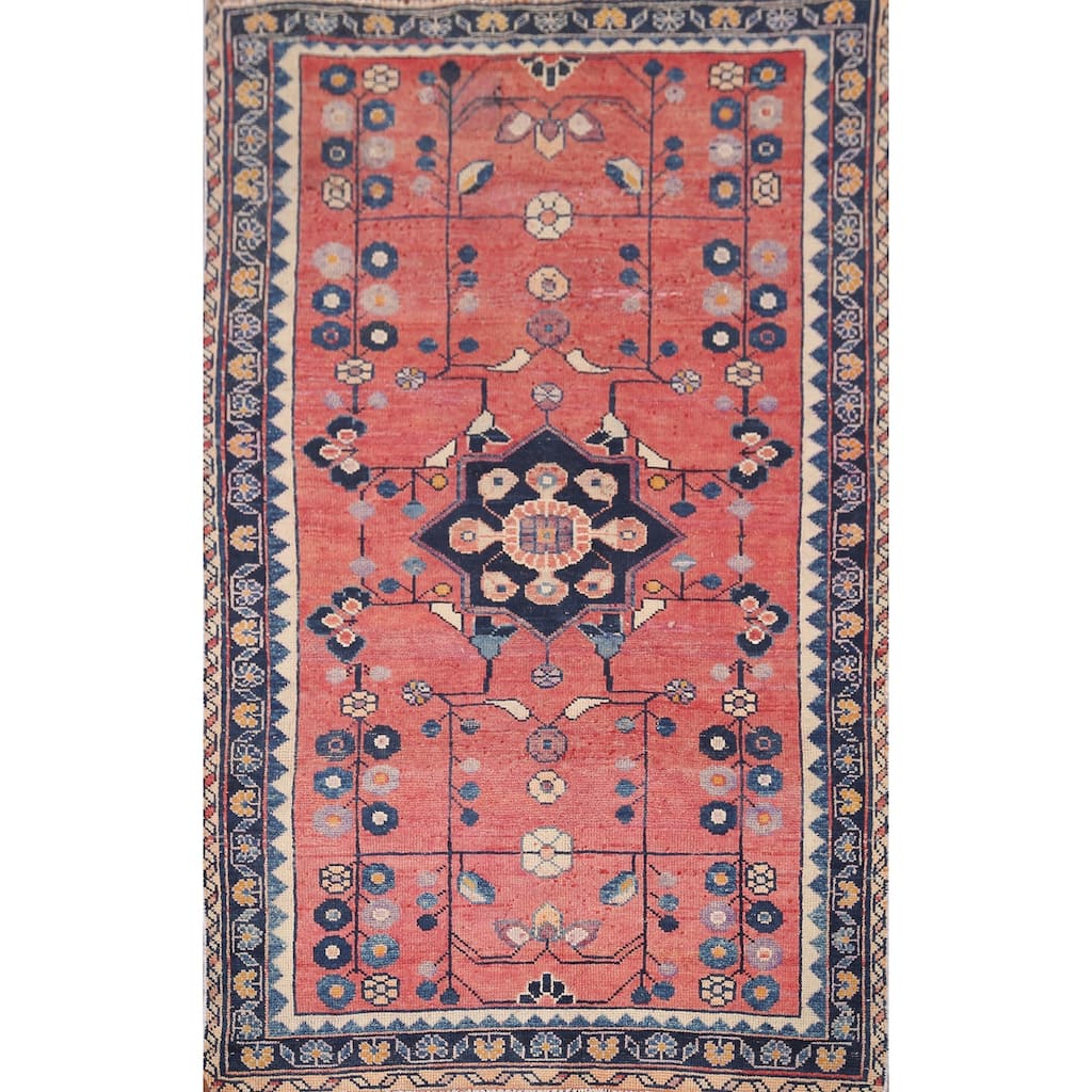 Hamedan Foyer Rug Hand-Knotted Wool Carpet - 4'1" x 6'1"
