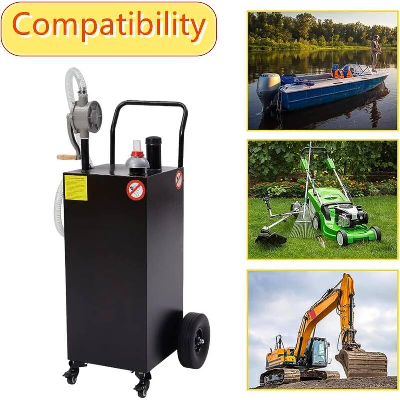 40 Gallon Gas Caddy with Pump Gasoline Tank Fuel Storage