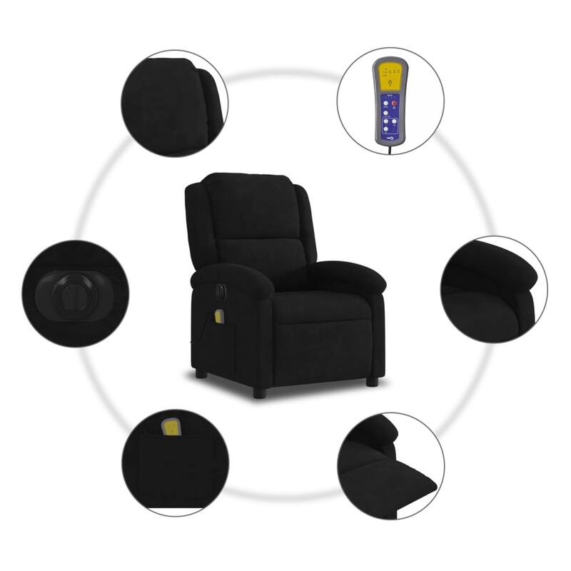 vidaXL Massage Recliner Chair Wingback Reclining Armchair for Elderly Velvet