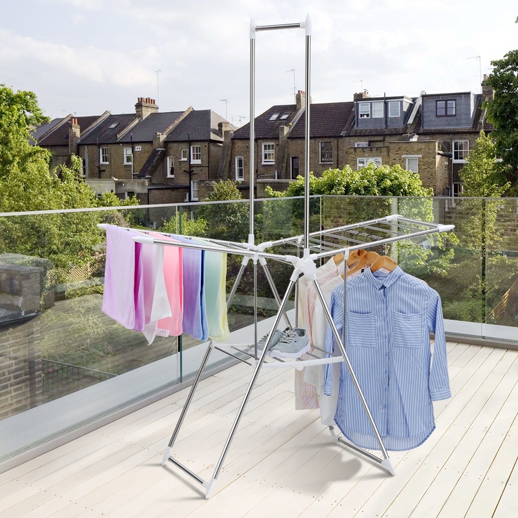 LANGRIA Heavy Duty Laundry Drying Rack Foldable Collapsible