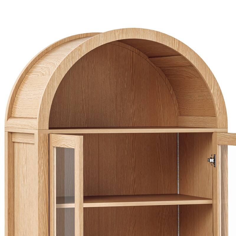 Moasis 71" Tall Arched Storage Display Cabinet with LED Light