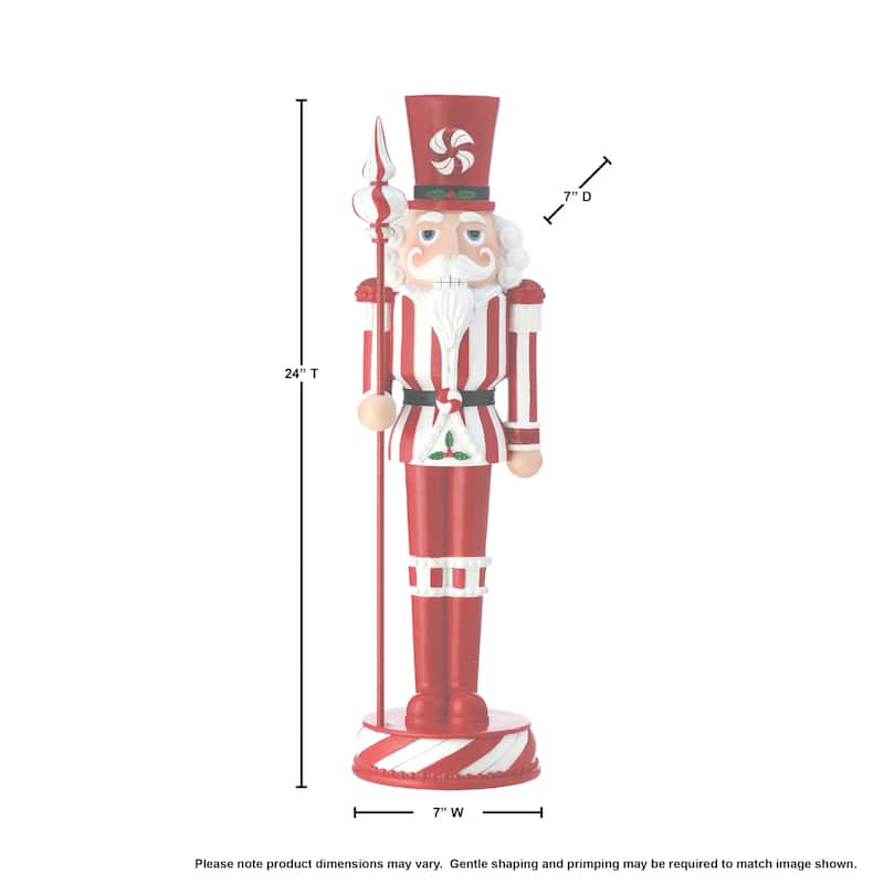 24" Resin Peppermint Nutcracker