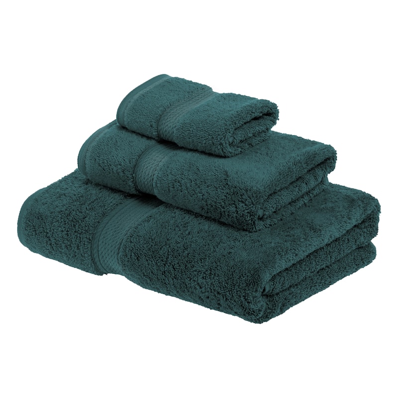 Superior Marche Egyptian Cotton Pile 3 Piece Towel Set - Teal