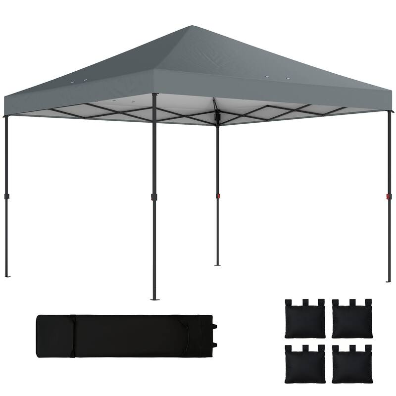 Outsunny 10 x 10 ft Pop Up Canopy Tent with One Push Setup, Easy Setup Outdoor Portable Instant Canopy Shelter