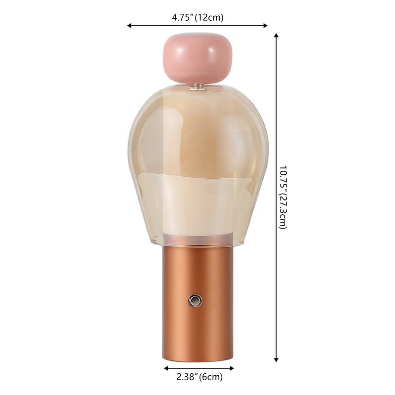 10.75" Candle-Style Rechargeable/Cordless Dimmable Integrated LED Table Lamp with Touch Sensor - 10.75